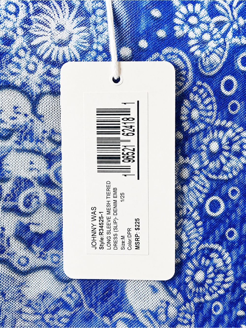 NWT Johnny Was Jade Long Sleeve Mesh Tiered Dress - Picture 7 of 9